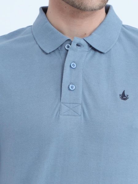 Image de Polo manches L maille piquée  unité -  S BLEU