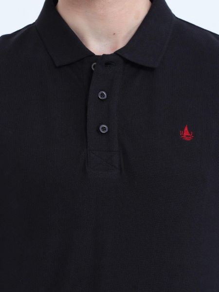 Image de Polo manches L maille piquée  unité -  L NOIR
