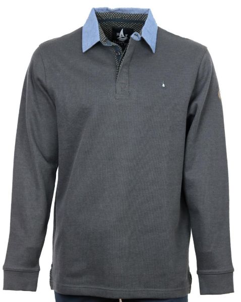 Image de Sweat col polo jeans unité -  XL ANTHRACITE