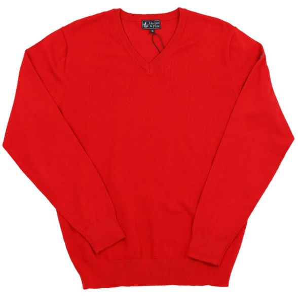 Image de Pull viscose col V unité -  4 XL ROUGE