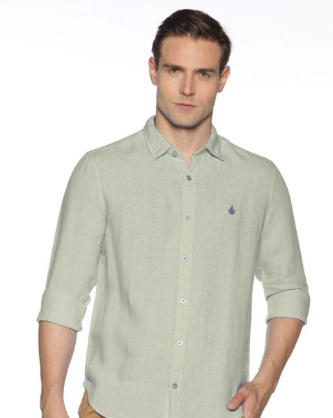 Image de Chemise lin ML unie unité -  2 XL CELADON