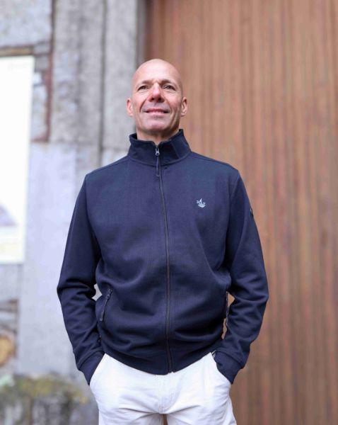 Image de Sweat shirt zippé unité -  4 XL MARINE / CIEL