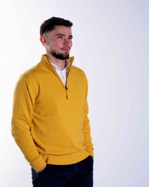 Image de Pull coton demi zip unité -  3 XL SAFRAN