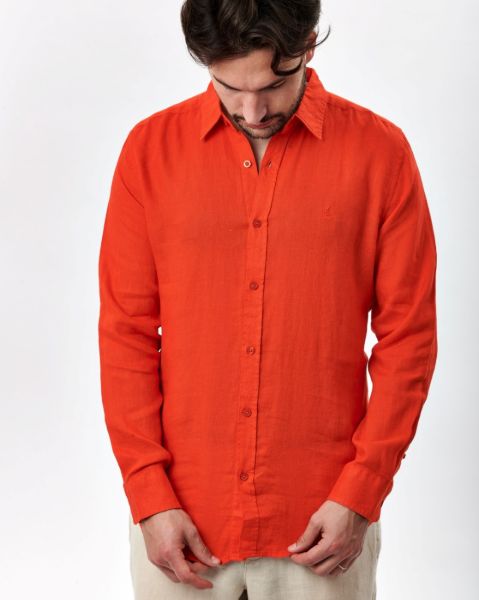 Image de Chemise lin ML unie unité -  2 XL TANGERINE
