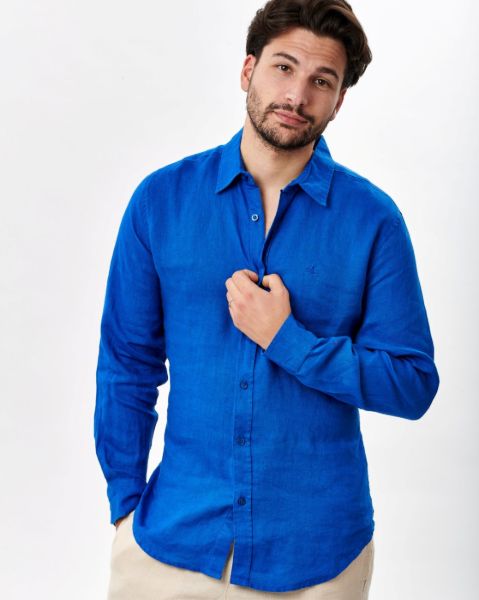 Image de Chemise lin ML unie unité -  XL COBALT