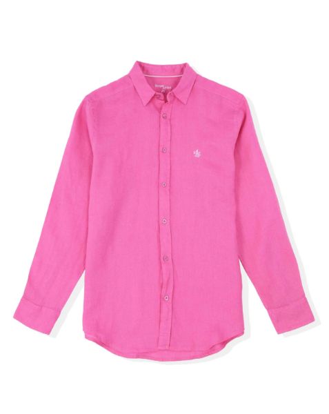 Image de Chemise lin ML unie unité -  M FUCHSIA