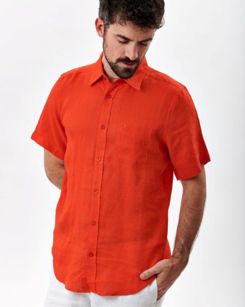 Image de Chemise en lin MCourtes unité -  3 XL TANGERINE