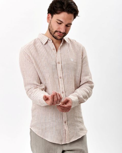 Image de Chemise en lin Rayée unité -  3 XL BEIGE