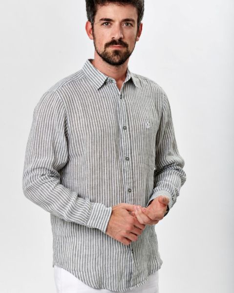 Image de Chemise en lin Rayée unité -  M KAKI