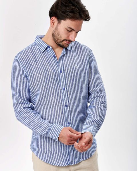 Image de Chemise en lin ML rayée pack de 16 p  ( 22€/pièce ) -  Pack MARINE