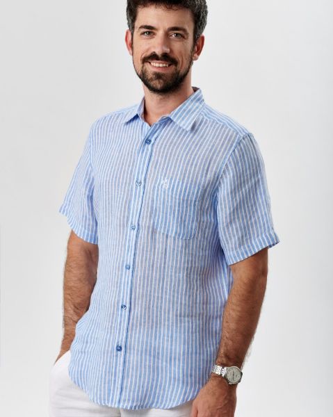 Image de Chemise lin rayée MC  unité -  L CIEL