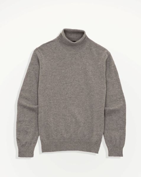 Image de Pull col roulé cahemire unité -  S TAUPE
