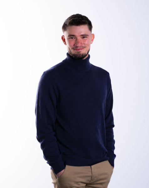 Image de Pull col roulé cahemire unité -  2 XL MARINE