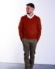 Image de Pull col V cahemire unité -  3 XL ROUILLE