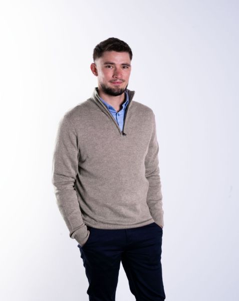 Image de Pull col camionneur cahemire unité -  L TAUPE