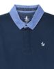 Image de Sweat col polo jeans unité -  M MARINE/ BLANC