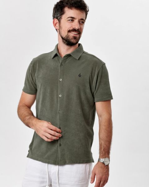 Image de polo éponge gilet unité -  S VERT DE GRIS