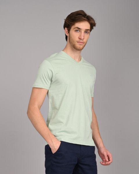 Image de T shirt col V unité -  L CELADON