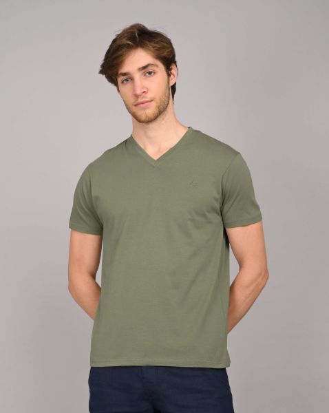 Image de T shirt col V unité -  3 XL OLIVE