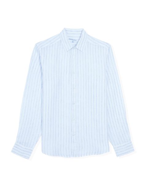 Image de Chemise lin fine rayures Cambridge pack de 16 p ( 22.00 €/p ) -  Pack CIEL