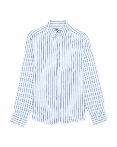 Image de Chemise lin fines rayures Cambridge unité -  3 XL MARINE