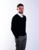 Image de Pull col V cahemire unité -  L NOIR