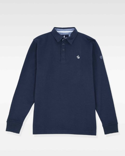 Image de Sweat col polo unité -  4 XL MARINE/ BLANC