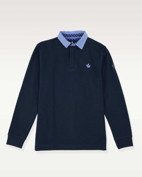 Image de Sweat col polo jeans unité -  3 XL MARINE / CIEL