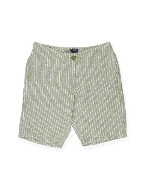 Image de Bermuda lin élastiqué jog rayé unité -  3 XL OLIVE