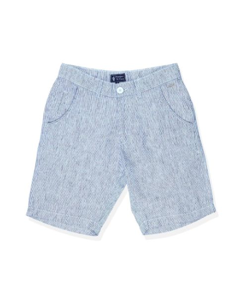 Image de Bermuda chino lin rayé unité -  50 MARINE