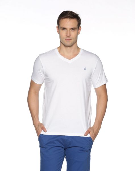 Image de T shirt col V unité -  4 XL BLANC