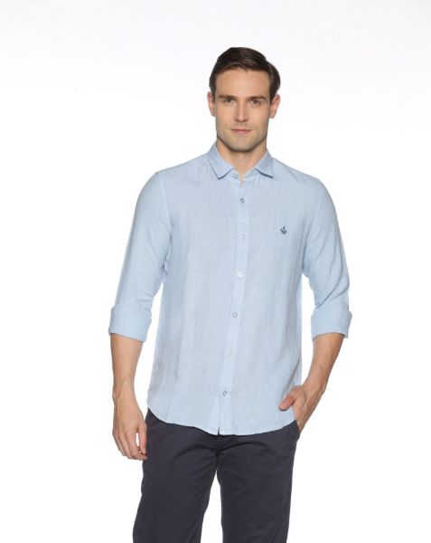 Image de Chemise lin ML unie unité -  M GLACIER