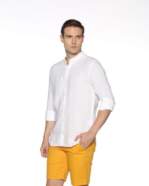 Image de Chemise lin col Mao unité -  2 XL BLANC